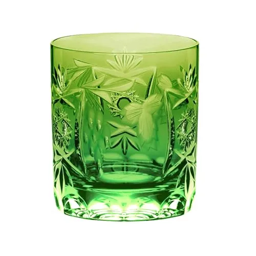 Nachtmann Whisky Glas 250 ml - Grüner Bleikristall Tumbler - Whiskeygläser aus hochwertigem Bleikristall, spülmaschinenfest und ideal für stilvolle Abende. Kunstvolles Design mit diamantartiger Detaillierung sorgt für bleibenden Eindruck.