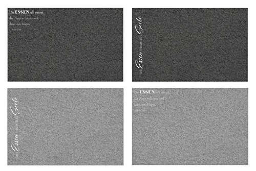 Geschenkestadl 4 Stück Tischsets 45 x 30 cm Filz Platzsets Schwarz und Grau mit 2 Sprüchen