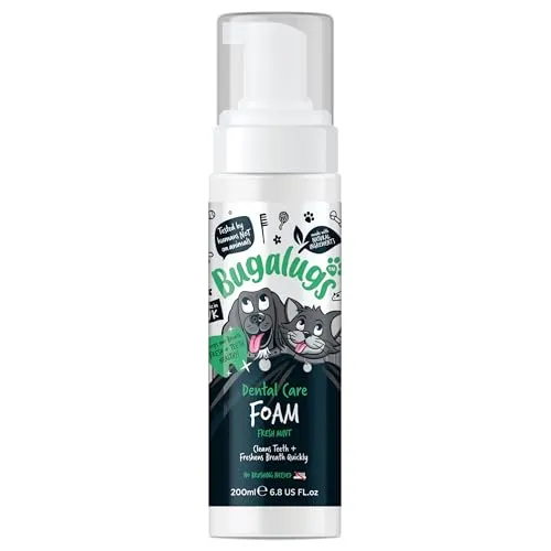 Zahnschaum für Hunde – 200 ml – frischer Minzgeschmack – Mundhygiene ohne Bürste, reduziert Plaque und schlechten Atem, einfach zu bedienen für die tägliche Zahnpflege