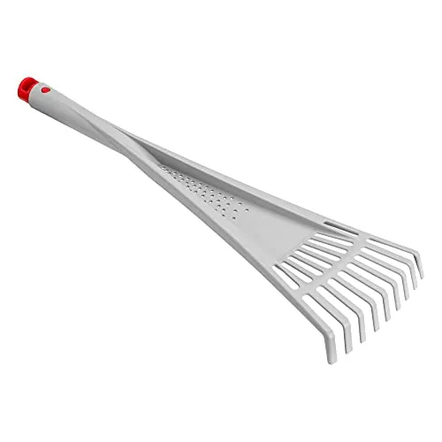 Strauchrechen aus robuste Kunststoff, Gartenrechen, 9 Zähne, Garten Laubrechen, Kleinbesen, Kleingeräte für Den Garten, Handliche Rechen, Laubbesen, Laubrechen