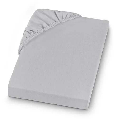 Setex Feinbiber Spannbettlaken 200x200 cm Silber - Kuschelig weiches Spannbettlaken aus 100% Baumwolle mit Gummizug für rutschfesten Halt, ideal für Matratzen bis 23 cm – Waschbar bis 60 Grad und schadstoffgeprüft für optimale Hygiene.
