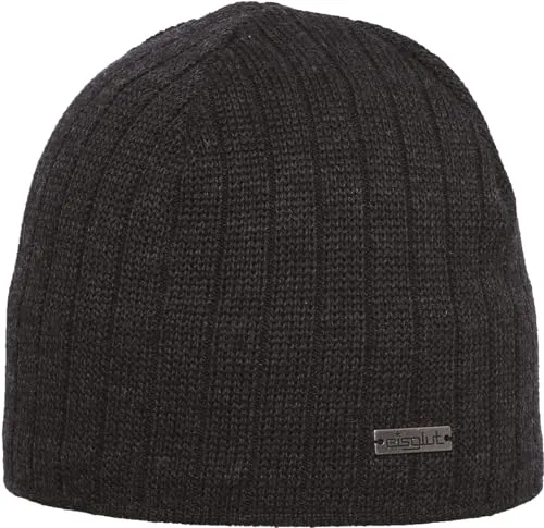 Eisglut Herren Mütze Tex Strickmütze - anthrazit, one Size - Strickmütze aus 50% Merinowolle und 50% Polyacryl, mit weichem Microfleece-Innenband für optimalen Tragekomfort. Ideal für kalte Tage und 100% Made in Germany.