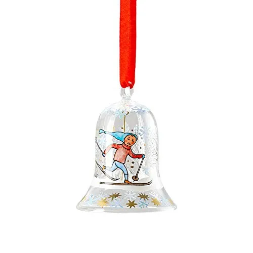 Hutschenreuther Glasglocke, Glas, Dekoriert, 7 cm