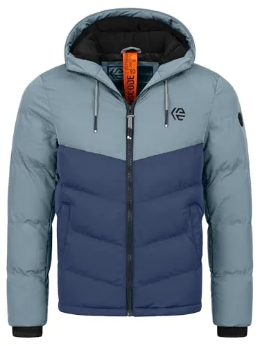 Indicode Herren INAgiotis Winterjacke mit Kapuze | Stylische Steppjacke für Männer in Blue Grey, XXL - Moderne Steppjacke mit Kapuze für optimalen Windschutz. Bequemer Regular Fit und durchgehender Reißverschluss für einen sportlichen Look. Hochwertige Verarbeitung und nachhaltige Verpackung inklusive.