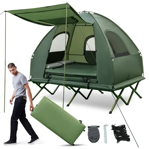 COSTWAY 5in1 Feldbett mit Campingzelt für 2 Personen