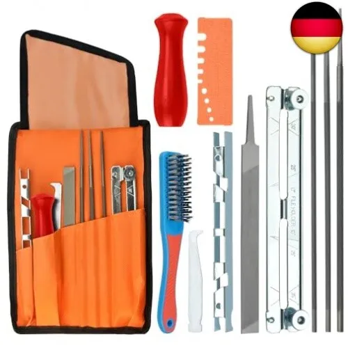 Sägekettenfeilenset 4.0/4.8/5.5mm Schärfset Sägeketten Feilen Set Feilensatz Fe