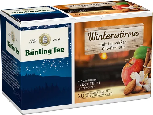 Bünting Tee Winterwärme 50g - Aromatisierter Früchtetee mit Gewürzen, ideal für kalte Tage und sorgt für wohltuende Wärme.