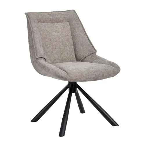 Duhome Chenille Lounge Stuhl - 180° Drehbar, Modern für Esszimmer und Büro, Grau - Esszimmerstuhl aus hochwertigem Chenille-Stoff, bietet 180° Drehung und ergonomisches Design für optimalen Komfort und Unterstützung bei längeren Sitzzeiten.