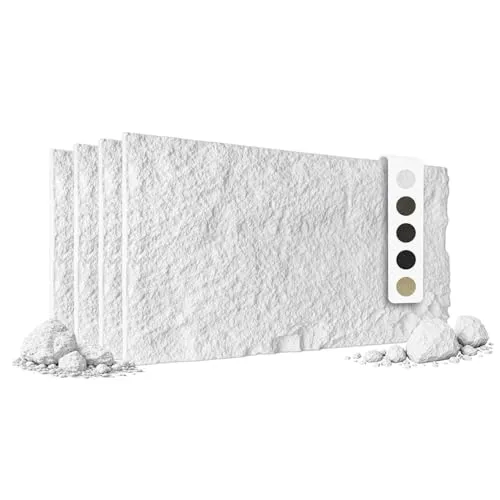 HEXIM Steinoptik Felsen Platten 4 Stück 120x60cm für stilvolle Wandgestaltung - 4 Stück 3D Wandpaneele in Steinoptik, ideal für eine elegante und pflegeleichte Wandgestaltung. Maße pro Paneel: 1210 x 605 x 28 mm, wasserabweisend und schimmelresistent.