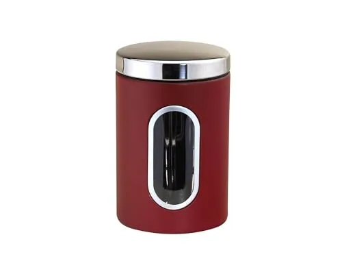 COFI 1453 MICHELINO Edelstahl Aufbewahrungsdose Lebensmitteldose Vorratsdose Serie Nora Rot 2 L