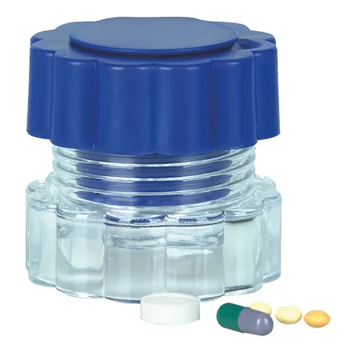 Tablettenmörser - Praktischer Tablettenmörser aus Kunststoff mit verschließbarem Fach, ideal für die einfache und sichere Einnahme von Medikamenten. Perfekt für die tägliche Nutzung.