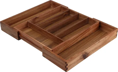 Ausziehbarer Besteckkasten EH aus Akazie