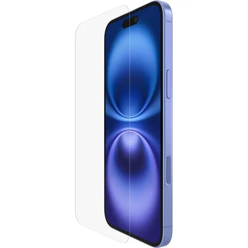 Belkin ScreenForce InvisiGlass iPhone 16 Plus Displayschutz - kratzfest, ultradünn mit antimikrobieller Beschichtung und Positionierungsschale für blasenfreie Applikation