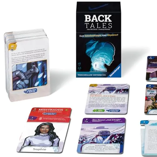 Ravensburger 24849 Back Tales - Verschollen unterm EIS, für 1-6 Spieler ab 10 Jahren, Kartenspiele, Gesellschaftsspiele, Mystery Spiele, Spiele für Erwachsene