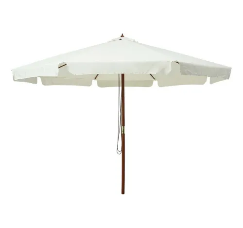 Sonnenschirm mit Holzmast 330 cm Sandweiß - Ampelschirm in elegantem Sandweiß, bietet mit 330 cm Breite optimalen Schatten und ist ideal für Garten und Terrasse.