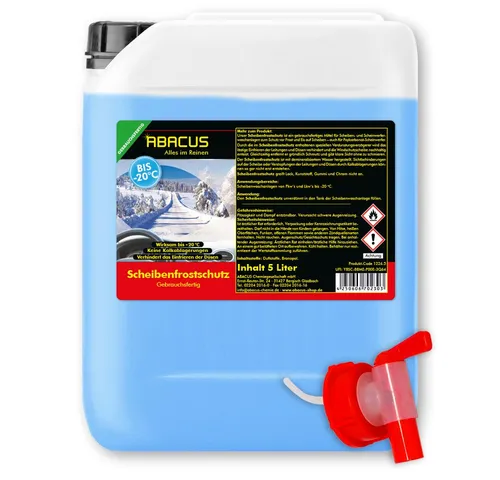 ABACUS Scheibenfrostschutz Scheibenfrostschutz -20 C Frostschutzmittel gebrauchsfertig, Sicher für alle Materialien, Lacke & Dichtungen, 2 St., Schützt vor Verkalkung, Reinigt ohne zu schmieren