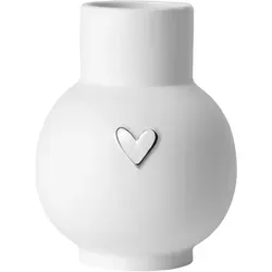 räder Lovely Kugelvase Herz Silber Porzellan Weiß
