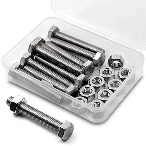 M8*40mm 10 Stück 304 Edelstahl Sechskantschrauben Bolzen und Muttern set, Maschinenschrauben schrauben