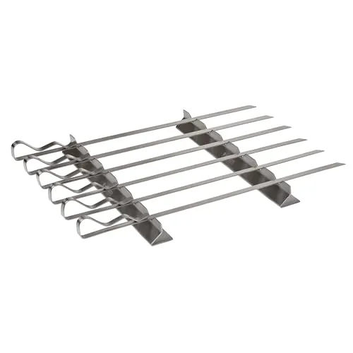 Monolith Grillspieße & Halter – Edelstahl Schaschlik-Spieße - Grillspieße & Halterung aus rostfreiem gebürstetem Edelstahl, perfekt für die Zubereitung von Schaschlik. Ideal für Grillliebhaber und BBQ-Fans.