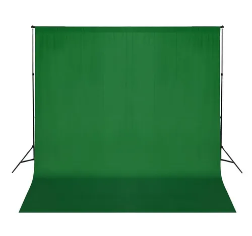 vidaXL Fotohintergrund-System 600 x 300 cm Grün - Fotostudio-Hintergründe mit Chroma-Key-Funktion, leichtes Aluminium-System für kreative Portrait- und Werbefotografie, einfach aufzubauen und zu transportieren.