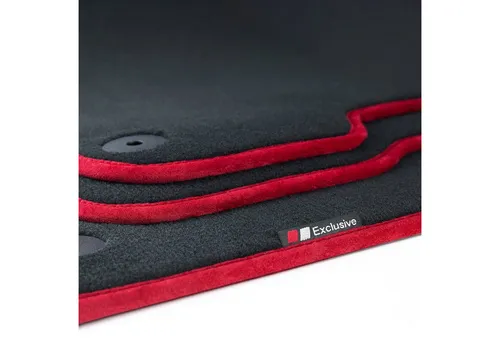 tuning-art Auto-Fußmatten LX336 für VW Golf 7/8 - Luxus Automatten-Set, passgenau für VW Golf 7/8, aus hochwertigem Velours mit Alcantara Einfassung. Extrem strapazierfähig, rutschfest und leicht zu reinigen – die perfekte Wahl für anspruchsvolle Autofahrer!