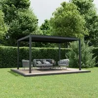Produktbild Ximax Pergola Shade Aluminium 300 cm x 400 cm Dunkelgrau mit Beleuchtung