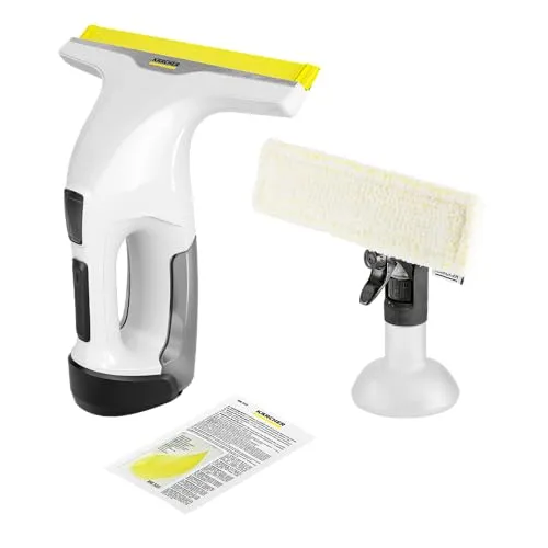 Produktbild Kärcher Akku-Fenstersauger WV 5 Ultra Care, Akkulaufzeit: 45 min., Xtra!Flex® Silikonlippe & 360° Comfort!Clean, verstellbare Sprühflasche mit Mikrofaser-Wischbezug, 20 ml Fensterreiniger, USB-C-Port