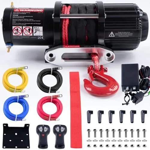 ROTFUCHS Elektrische Seilwinde 12 Volt