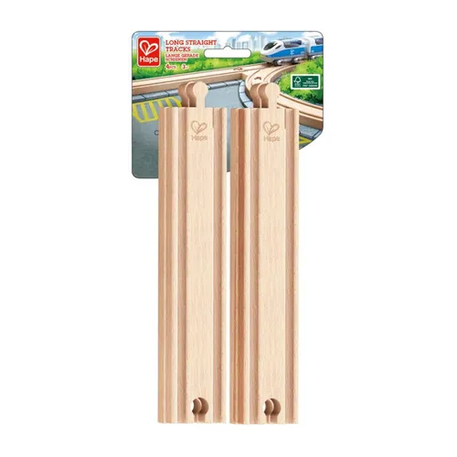 Hape E3779 lange gerade Schienen (4er Pack) für Holzeisenbahn