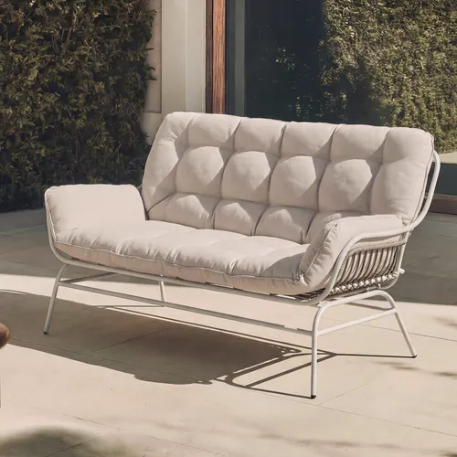 Stilvolles 2er-Sofa MCW-P75 für Garten & Terrasse