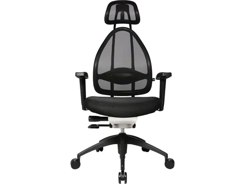 TOPSTAR Bürostuhl Open Art 2010 mit Armlehnen - Bequemer Design-Drehstuhl in Netz-Optik, ideal für langes Sitzen bis 8 Stunden täglich, belastbar bis 110 kg und geeignet für Nutzer bis 1,92 m.