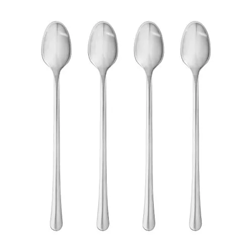 Georg Jensen Kaffeelöffel Copenhagen Set - Elegantes 4-teiliges Set aus mattiertem Edelstahl für stilvolles Kaffeegenuss. Das zeitlose Design von Grethe Meyer vereint Funktionalität und Ästhetik für jeden Tisch.