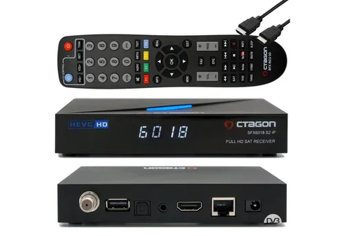 OCTAGON SFX6018 S2+IP - H.265 HEVC HD Receiver - SAT-Receiver mit Dual OS, bietet gestochen scharfe Full-HD Auflösung und Unterstützung für Multiroom TV sowie OTT-Content. Ideal für Ihr Heimkino und Mediengenuss.