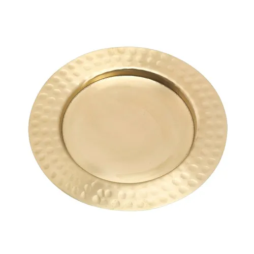 Kerzenteller Ø10 aus Messing Gold Kerzenhalter mit Rand Ø8cm Innen Dekoteller