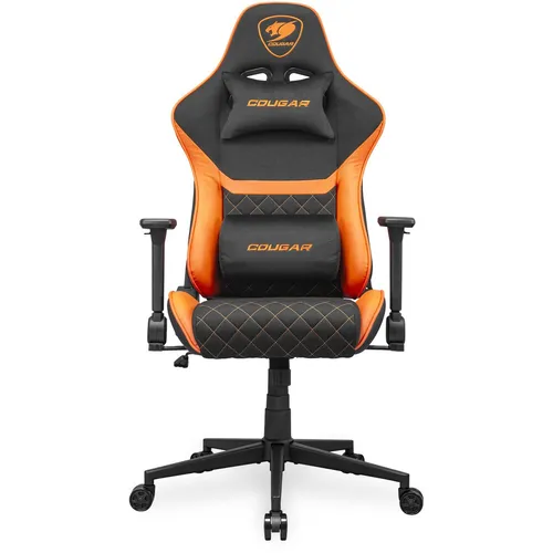 COUGAR Gaming-Stuhl Armor One V2 F - Ergonomisch & Stylisch - Gaming-Stuhl aus PVC/Stoff in Schwarz/Orange, bietet optimalen Komfort für lange Spielsessions und unterstützt die richtige Sitzhaltung.