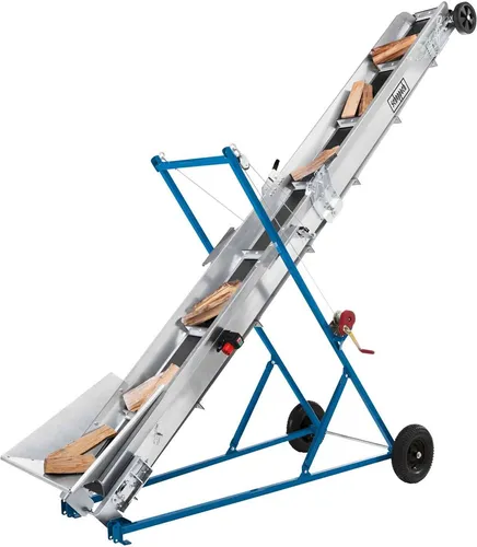 Scheppach Förderband Muli 4500 - 400V 1100W, ideal für schnellen Abtransport von Brennholz mit variabler Höhenverstellung und einfacher Handhabung