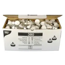 Starpak 380 Teelichte Ø 39 mm - 15 mm Weiß - Kerzen - Hochwertige Teelichte mit Aluminiumhülle, ca. 4 Stunden Brenndauer, ideal für Großverbraucher und besondere Anlässe.