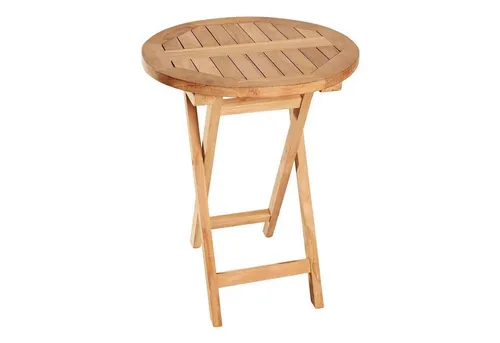 Outdoor Klapptisch RIVA, Braun, Teakholz massiv, Klappbar, Ø 70 x H 75 cm