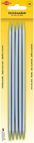 KLEIBER Stricknadel-Set / Strumpfspiele 200 mm x 6,0 mm 5 Aluminium-Stricknadeln