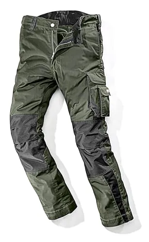 Bullstar Arbeitshose WORXTAR - Oliv/Schwarz, Größe 52 - Robuste Arbeitshose mit Dehnbund und verstärktem Kniebereich für optimalen Tragekomfort und Bewegungsfreiheit, ideal für anspruchsvolle Arbeitsbedingungen.