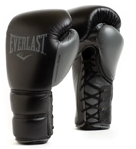 Everlast Powerlock 2 Pro Boxhandschuhe 12oz, Schwarz - Punchinghandschuhe mit innovativem Laced Track System für optimale Passform und Belüftung, ideal für intensives Training und Wettkämpfe.