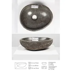 wohnfreuden Aufsatzwaschbecken Naturstein Waschbecken 30 cm oval (Kein Set), 101729_AaO25.150 grau 101729_AaO25.150 | 40 cm x 10 cm x 30 cm