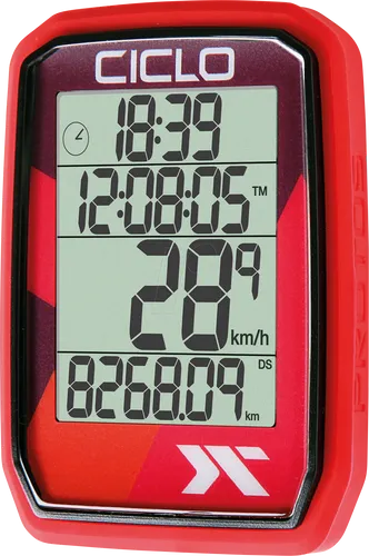 BIKE PROTOS105RD - Fahrrad-Computer mit 5 Funktionen, rot