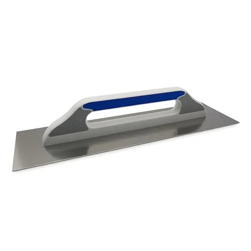 DEWEPRO Glättekelle - Edelstahl 480x130mm - Glättkellen für präzise Putzarbeiten, mit ergonomischem 3-Komponenten-Griff und rostfreiem Edelstahlblatt für langlebige Qualität.