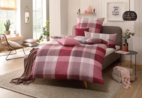 s.Oliver Bettwäsche Tabea, 2-teilig mit GRATIS Kissenhüllen in pink von s.Oliver