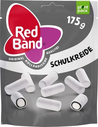 Red Band Schulkreide Lakritz-Dragee 175g - Fruchtgummis/Lakritze - Köstliche Lakritz-Dragees in Form von Schulkreide, ideal für Lakritzliebhaber und perfekt für jede Gelegenheit.