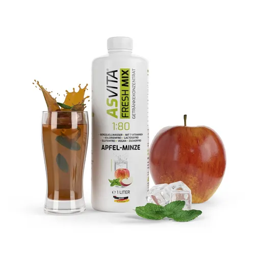  ASVita Sirup Fresh Mix 1:80 - 1 Liter Flasche - Apfel-Minze 14,99 EUR/l