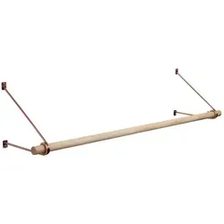 SO-TECH® Wandgarderobe 260 x 250 mm mit Ø 30 mm Kleiderstange aus Holz (Spar-Set, 1 St), Rosengold mit 118 cm Garderobenstange aus Eiche orange 118 cm