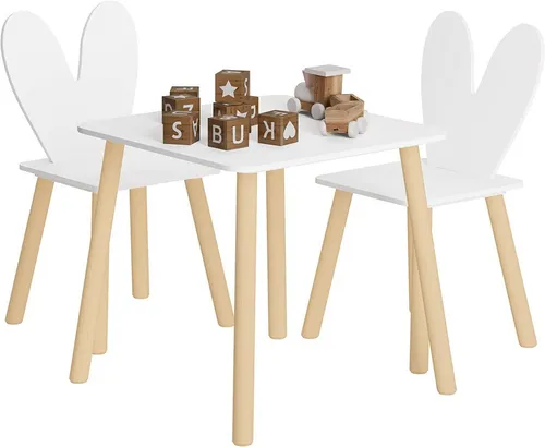 Produktbild Woltu Kindersitzgruppe mit Tisch und 2 Stühlen – Weiß