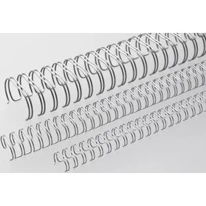 Renz Drahtbinderücken Ring Wire, 34 Ringe, silber matt, 3:1 Teilung, 100 Stück, 6,9 mm